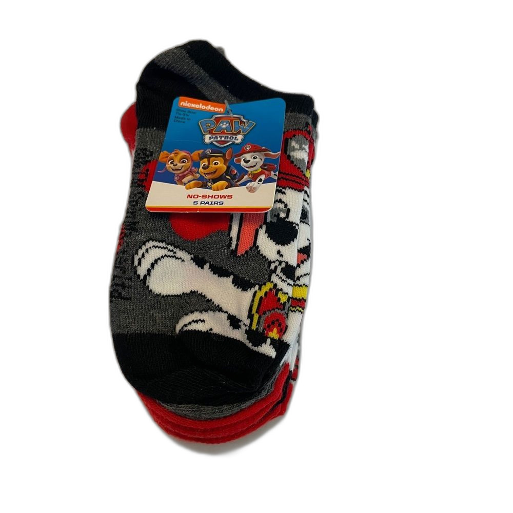 Paw patrol no show socks 5 pk shoe size 7.5 - 3.5 new